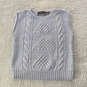Vintage Light Blue Cable Knit Sleeveless Sweater